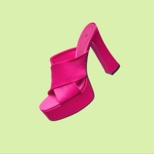 Zara Fuchsia Chunky Platform Heels